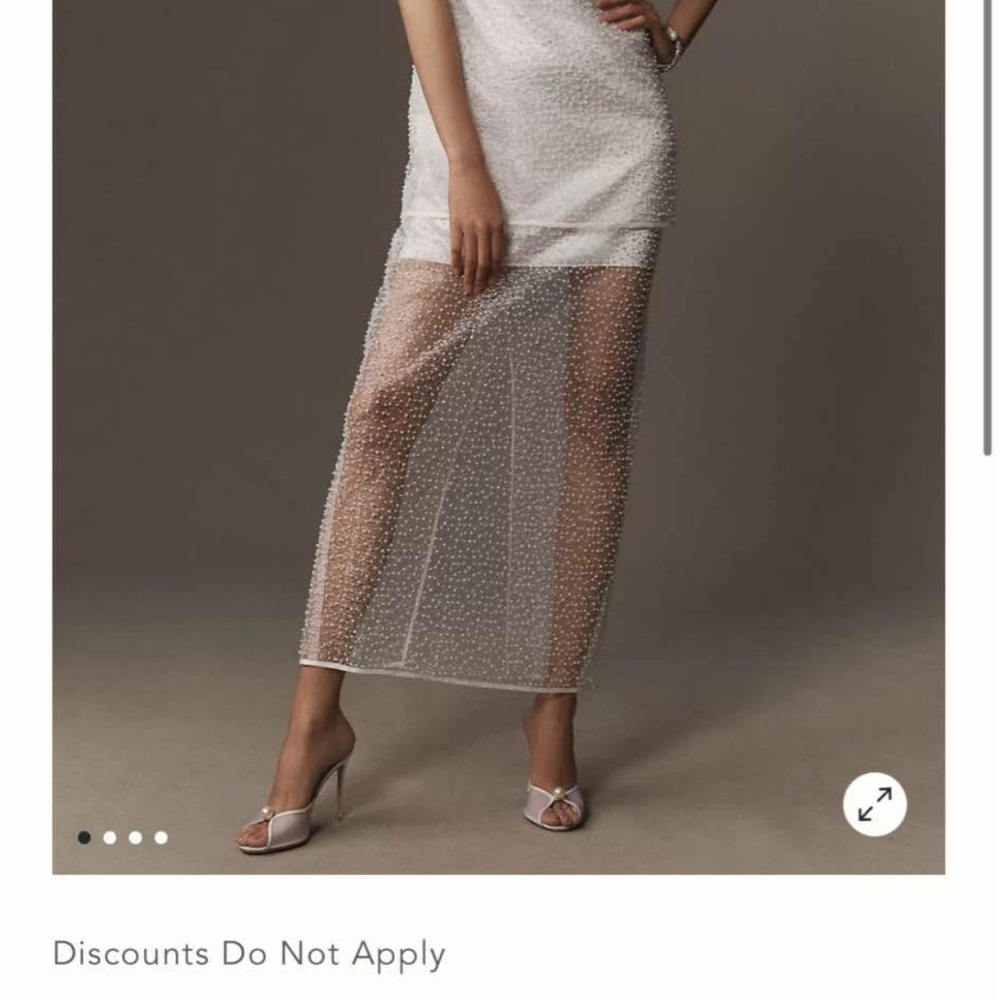 Anthropologie White Pearl Maxi Dress
